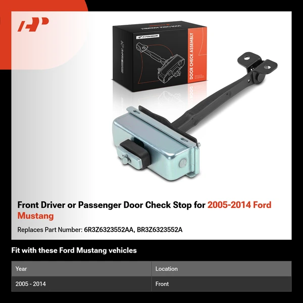 Front Driver or Passenger Door Check Stop for 2005-2014 Ford Mustang