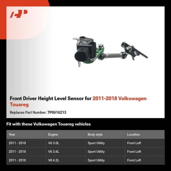 Front Driver Height Level Sensor for 2011-2018 Volkswagen Touareg