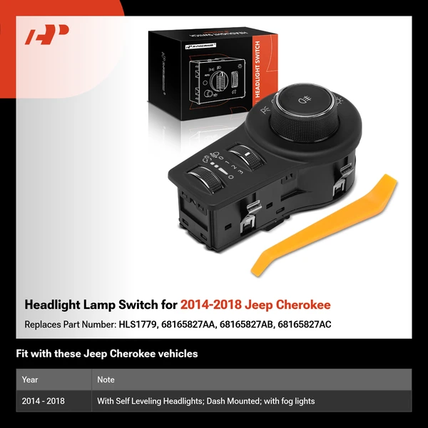 Headlight Lamp Switch for 2014-2018 Jeep Cherokee
