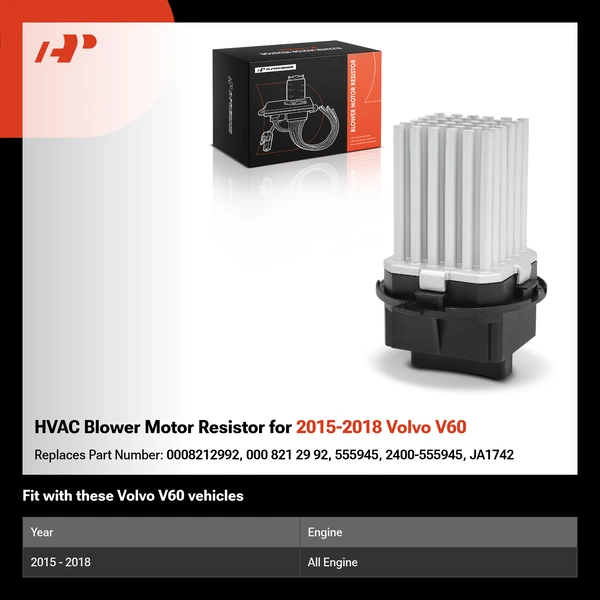HVAC Blower Motor Resistor for 2015-2018 Volvo V60