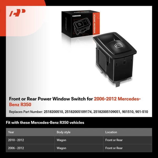 Front or Rear Power Window Switch for 2006-2012 Mercedes-Benz R350
