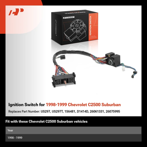 Ignition Switch for 1998-1999 Chevrolet C2500 Suburban