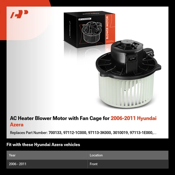 AC Heater Blower Motor with Fan Cage for 2006-2011 Hyundai Azera