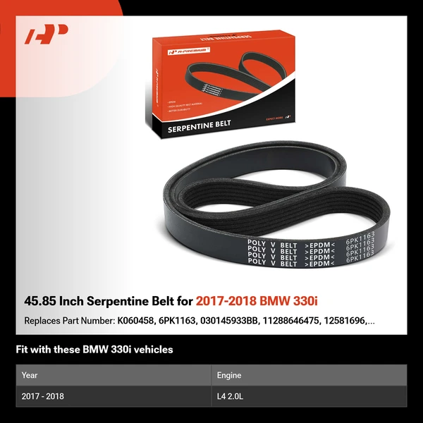 45.85 Inch Serpentine Belt for 2017-2018 BMW 330i