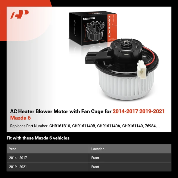 AC Heater Blower Motor with Fan Cage for 2014-2017 2019-2021 Mazda 6