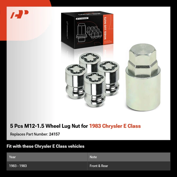 5 Pcs M12-1.5 Wheel Lug Nut for 1983 Chrysler E Class
