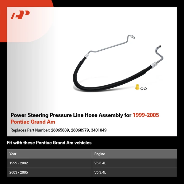 Power Steering Pressure Line Hose Assembly for 1999-2005 Pontiac Grand Am