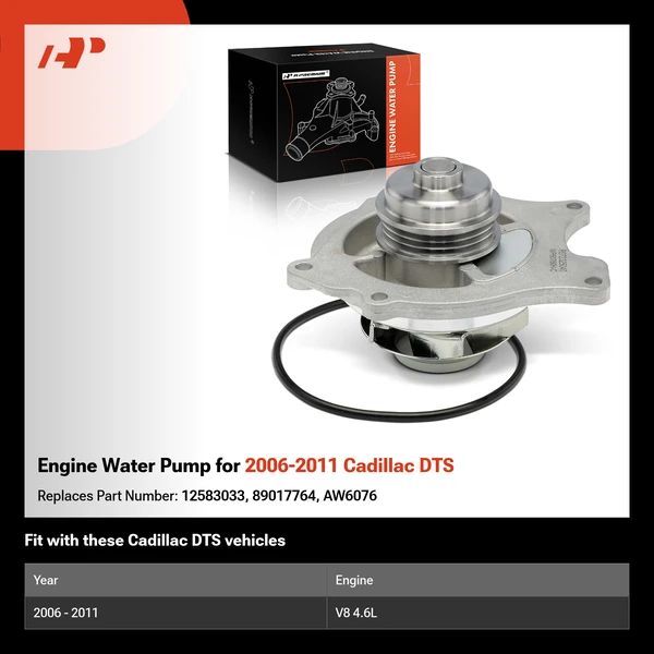 Engine Water Pump for 2006-2011 Cadillac DTS