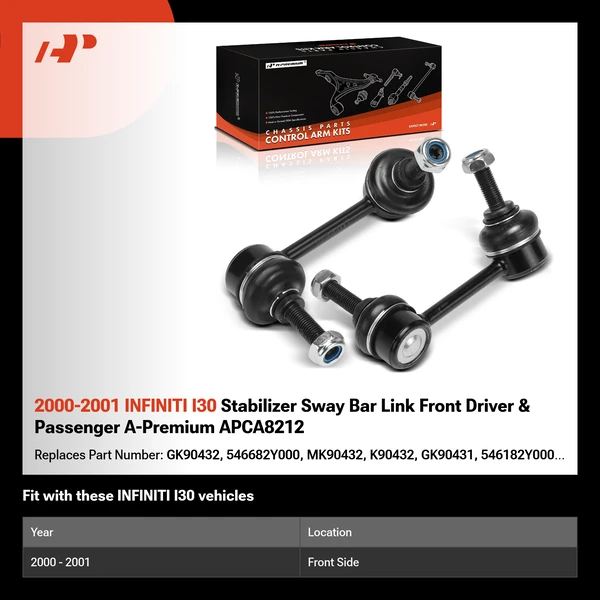 2000-2001 INFINITI I30 Stabilizer Sway Bar Link Front Driver & Passenger A-Premium APCA8212
