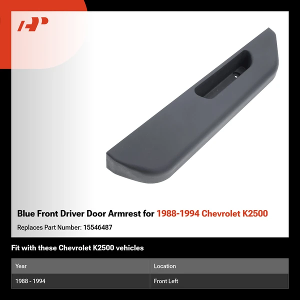 Blue Front Driver Door Armrest for 1988-1994 Chevrolet K2500