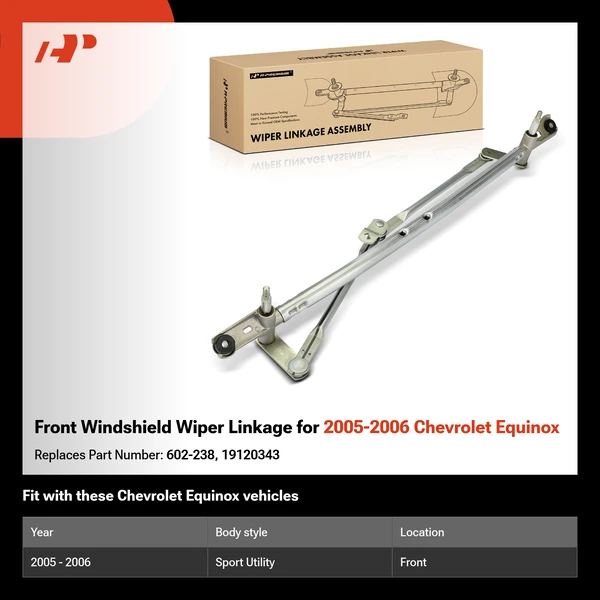 Front Windshield Wiper Linkage for 2005-2006 Chevrolet Equinox