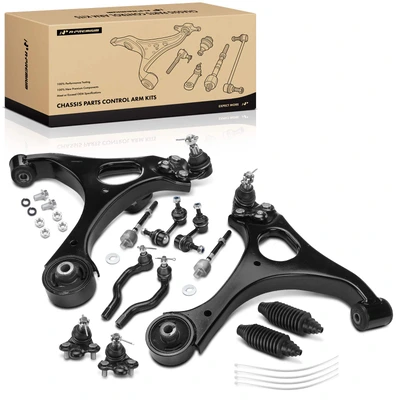 12 Pcs Control Arm & Tie Rod End & Stabilizer Bar Link