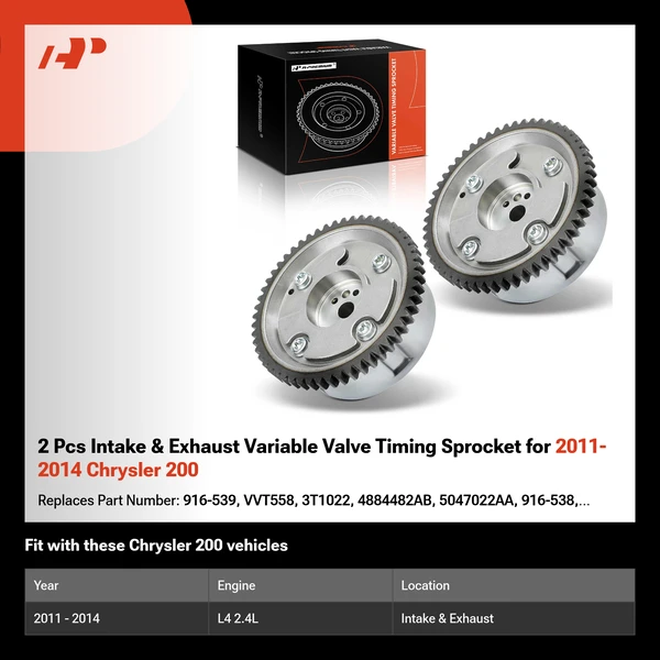 2 Pcs Intake & Exhaust Variable Valve Timing Sprocket for 2011-2014 Chrysler 200