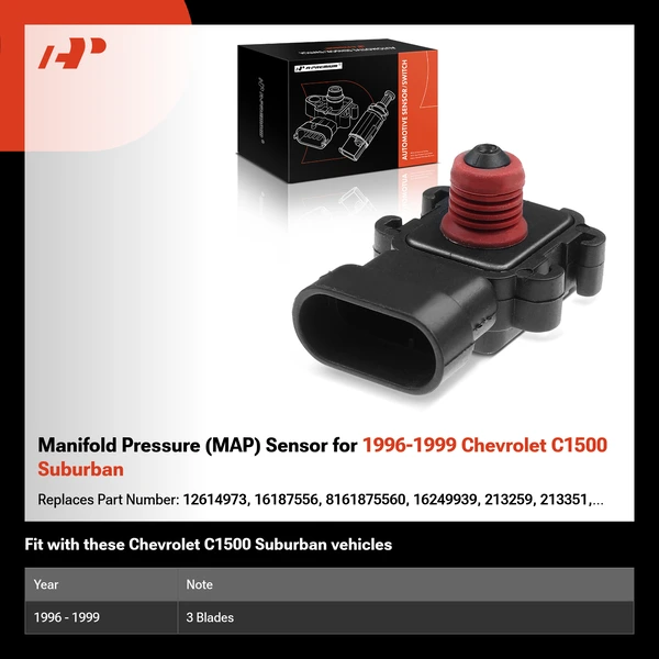 Manifold Pressure (MAP) Sensor for 1996-1999 Chevrolet C1500 Suburban