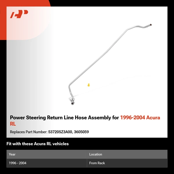 Power Steering Return Line Hose Assembly for 1996-2004 Acura RL