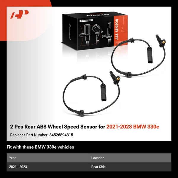 2 Pcs Rear ABS Wheel Speed Sensor for 2021-2023 BMW 330e