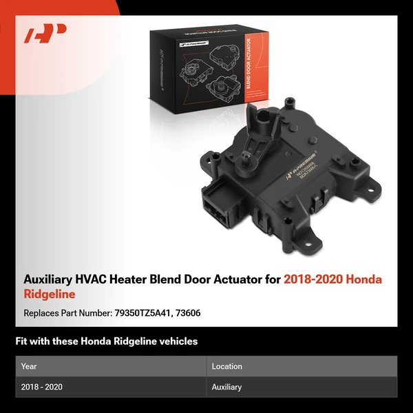 Auxiliary HVAC Heater Blend Door Actuator for 2018-2020 Honda Ridgeline