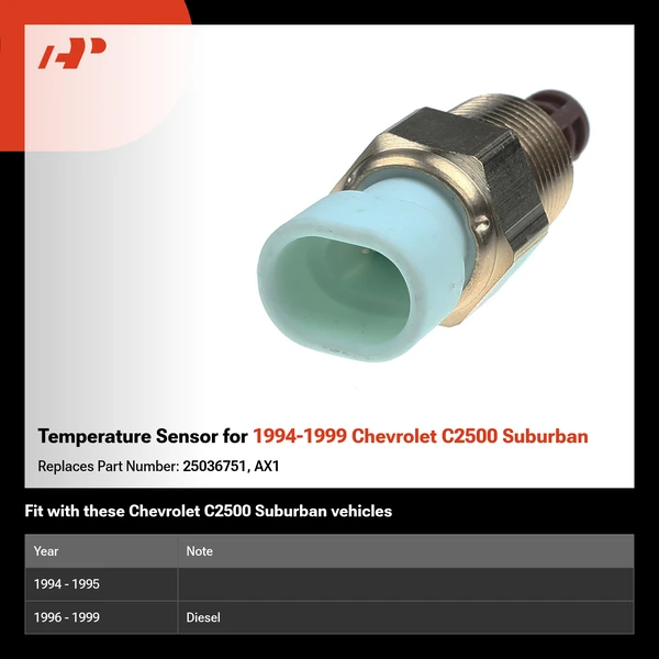 Temperature Sensor for 1994-1999 Chevrolet C2500 Suburban