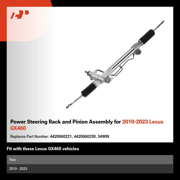 Power Steering Rack and Pinion Assembly for 2010-2023 Lexus GX460