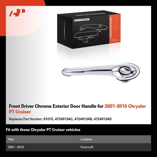 Front Driver Chrome Exterior Door Handle for 2001-2010 Chrysler PT Cruiser