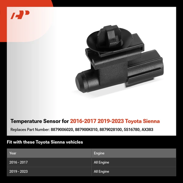 Temperature Sensor for 2016-2017 2019-2023 Toyota Sienna