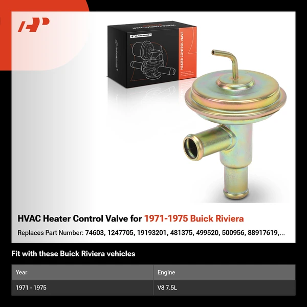 HVAC Heater Control Valve for 1971-1975 Buick Riviera