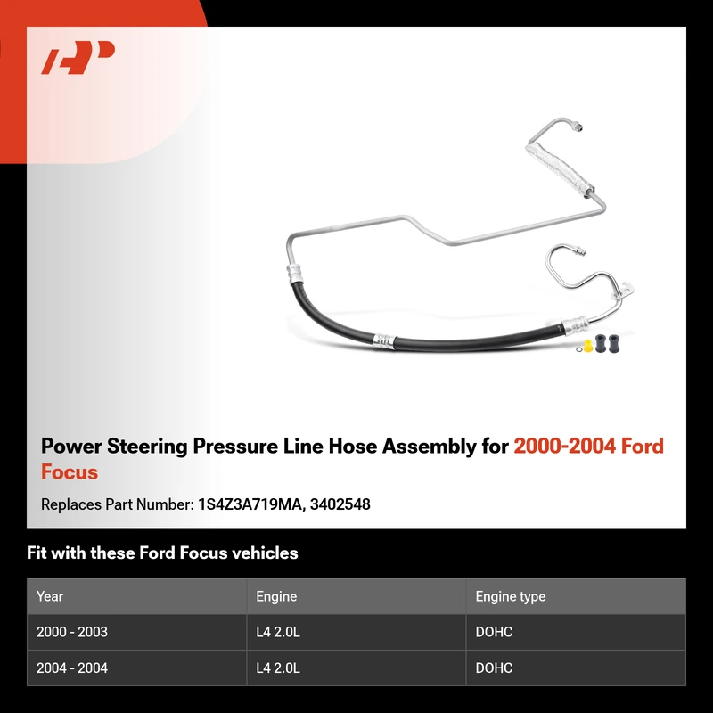 Power Steering Pressure Line Hose Assembly for 2000-2004 Ford Focus