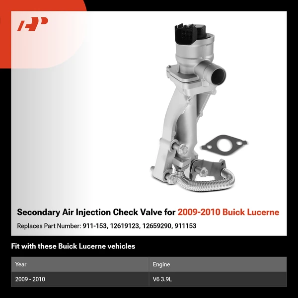 Secondary Air Injection Check Valve for 2009-2010 Buick Lucerne