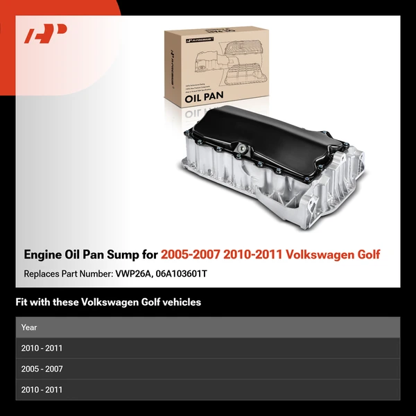 Engine Oil Pan Sump for 2005-2007 2010-2011 Volkswagen Golf