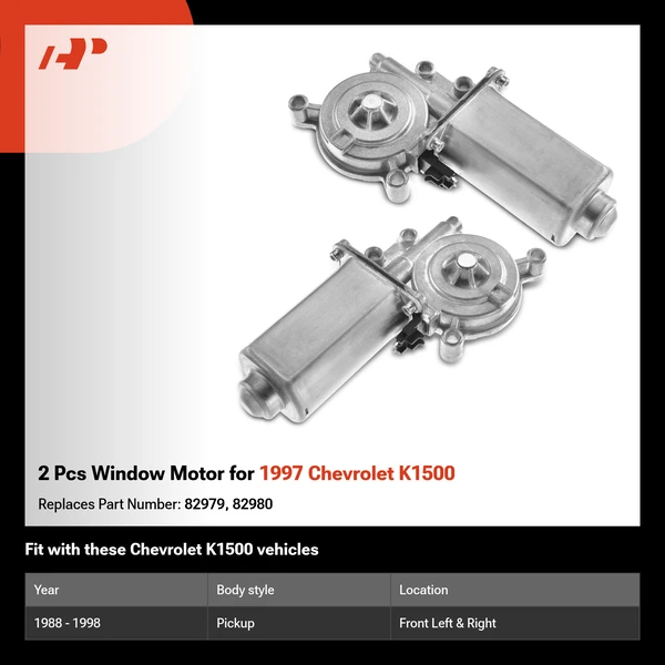 2 Pcs Window Motor for 1997 Chevrolet K1500