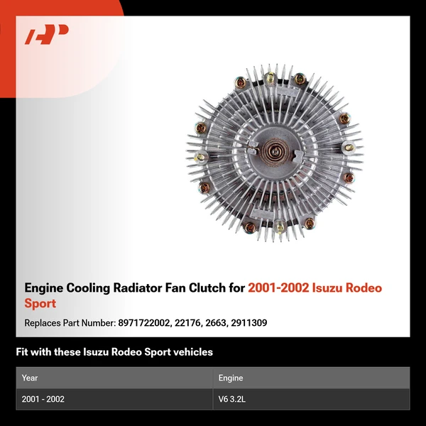 Engine Cooling Radiator Fan Clutch for 2001-2002 Isuzu Rodeo Sport