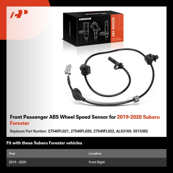 Front Passenger ABS Wheel Speed Sensor for 2019-2020 Subaru Forester