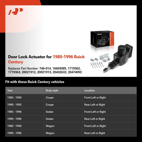 Door Lock Actuator for 1985-1996 Buick Century
