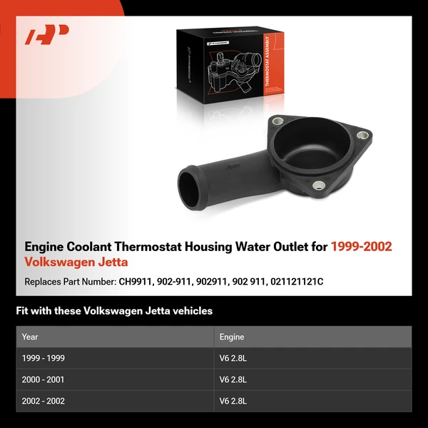 Engine Coolant Thermostat Housing Water Outlet for 1999-2002 Volkswagen Jetta