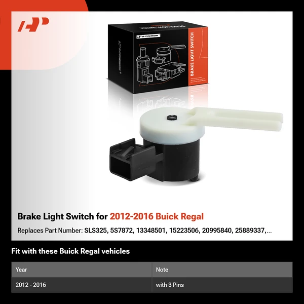 Brake Light Switch for 2012-2016 Buick Regal