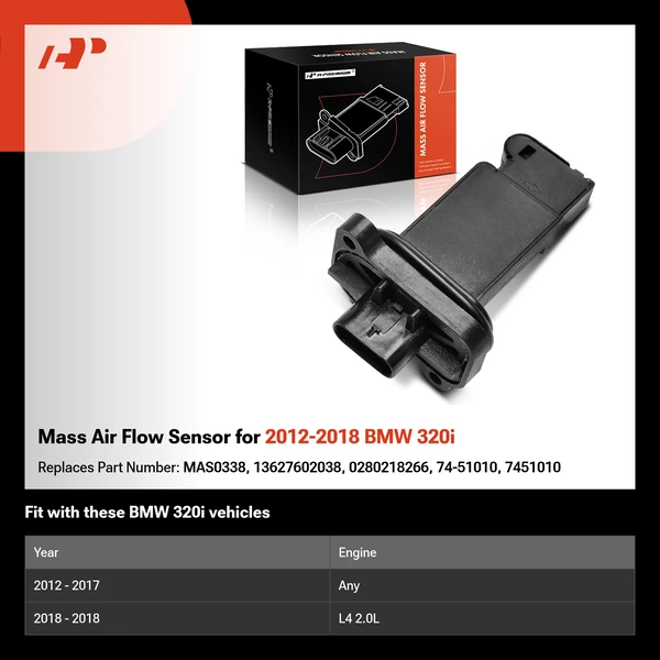 Mass Air Flow Sensor for 2012-2018 BMW 320i