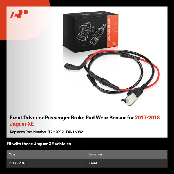 Front Driver or Passenger Brake Pad Wear Sensor for 2017-2018 Jaguar XE