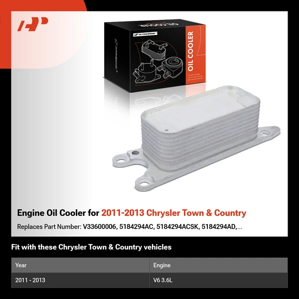 Engine Oil Cooler for 2011-2013 Chrysler Town & Country