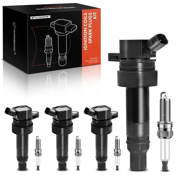 2014-2015 Hyundai Veloster Ignition Coil and Spark Plug Kit Set of A Set of 8 Iridium Series, 2-Blade Terminal A-Premium APIC0797