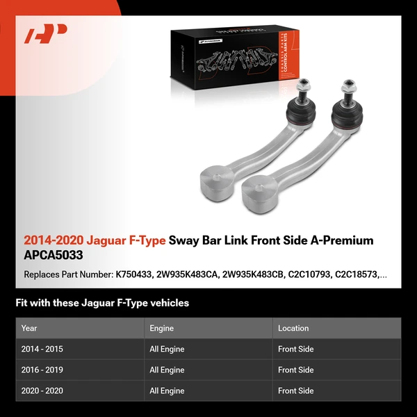 2014-2020 Jaguar F-Type Sway Bar Link Front Side A-Premium APCA5033