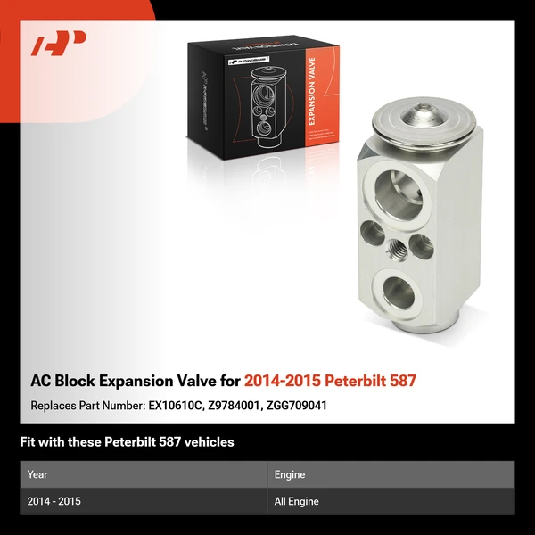 AC Block Expansion Valve for 2014-2015 Peterbilt 587