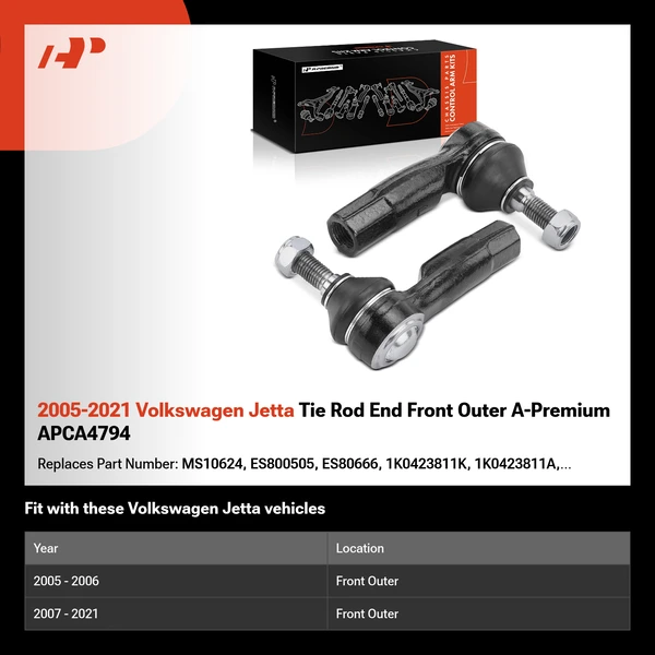 2005-2021 Volkswagen Jetta Tie Rod End Front Outer A-Premium APCA4794