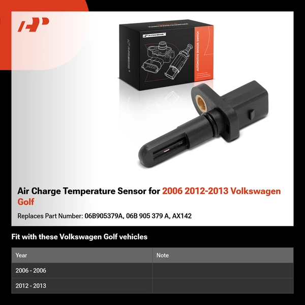 Air Charge Temperature Sensor for 2006 2012-2013 Volkswagen Golf