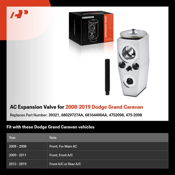 AC Expansion Valve for 2008-2019 Dodge Grand Caravan