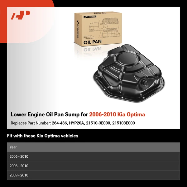 Lower Engine Oil Pan Sump for 2006-2010 Kia Optima