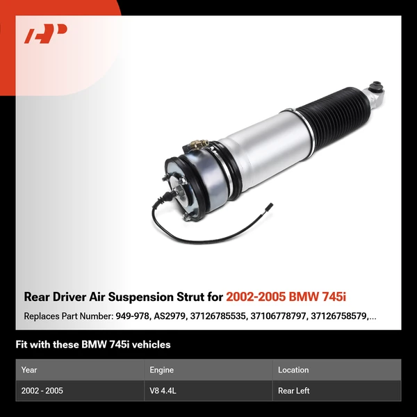 Rear Driver Air Suspension Strut for 2002-2005 BMW 745i