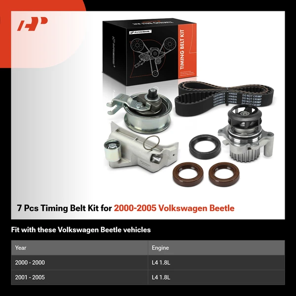 7 Pcs Timing Belt Kit for 2000-2005 Volkswagen Beetle