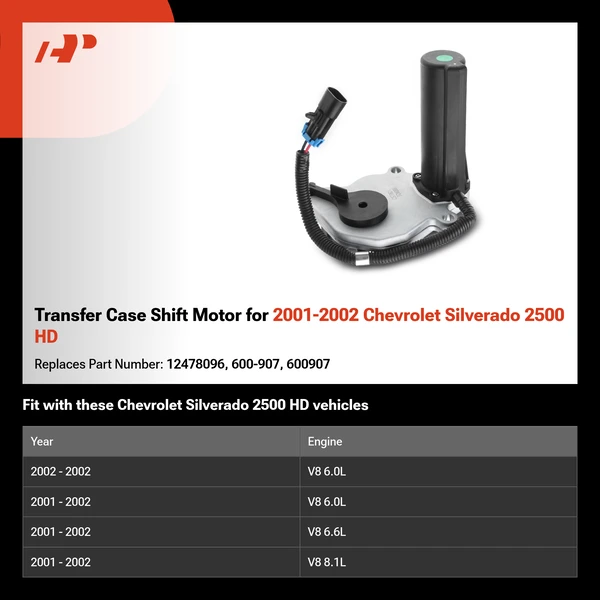 Transfer Case Shift Motor for 2001-2002 Chevrolet Silverado 2500 HD