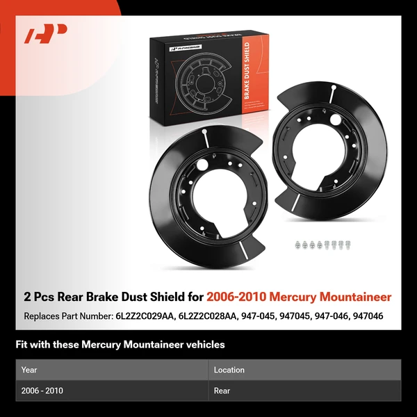 2 Pcs Rear Brake Dust Shield for 2006-2010 Mercury Mountaineer