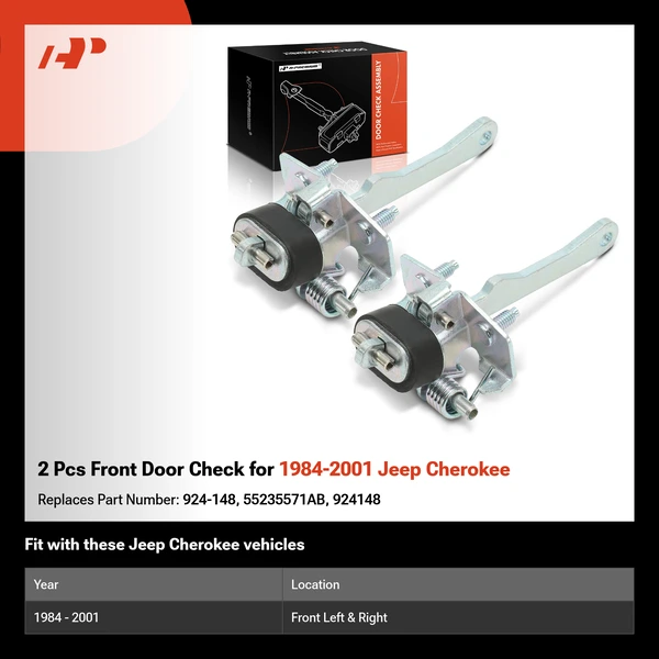 2 Pcs Front Door Check for 1984-2001 Jeep Cherokee